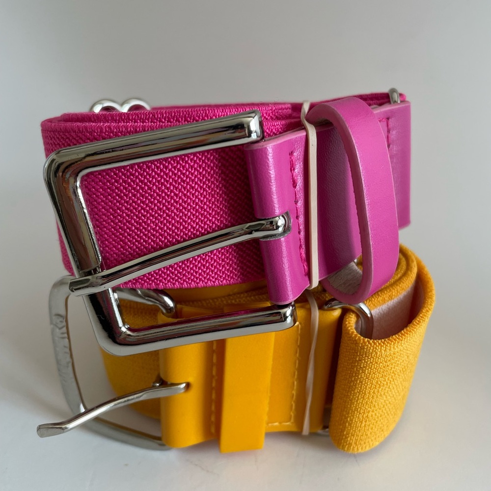 Lot Of 2 Softball‎ Belts Adjustable Pink and Yellow